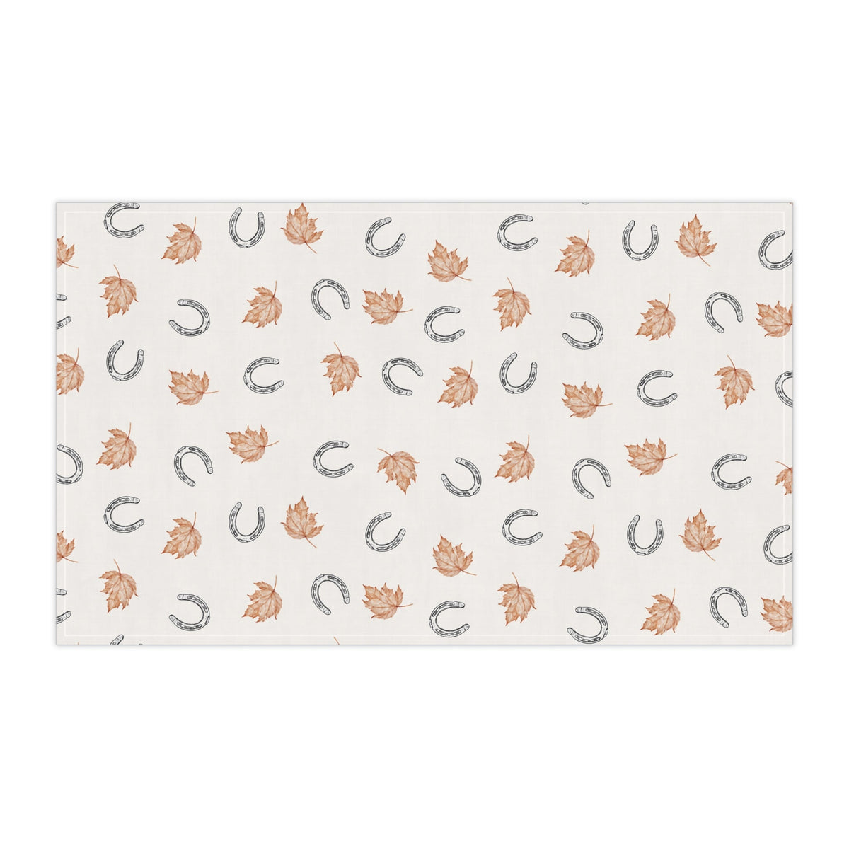 Fall leaves and horseshoes Autumn-Inspired Tea Towels, Cozy Kitchen Decor, Farmhouse Style, Gift for Homeowners, Ideal for Fall Cooking